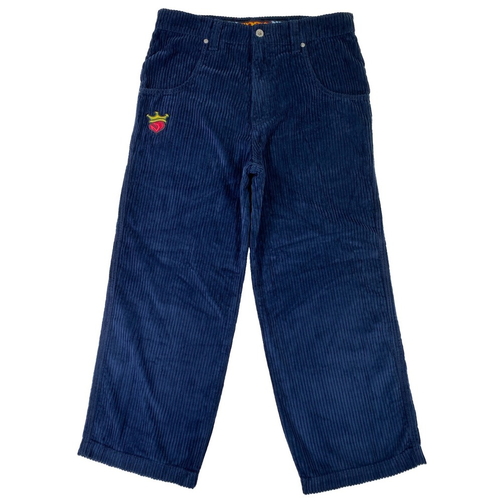 JNCO Pipes Wale Corduroy Baggy Pants 23 Cubic Inches 36 x 30 Navy Blue NWT